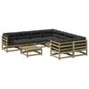 vidaXL 9-dijelni set vrtnih sofa s jastucima od impregnirane borovine