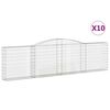 vidaXL Lučne gabionske ko&scaron;are 10kom 400x30x100/120cm pocinčano željezo