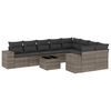 vidaXL 10-dijelni set vrtnih sofa od poliratana s jastucima sivi