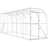 vidaXL Kavez za piletinu uz zid Srebrna 600 x 150 x 215 cm