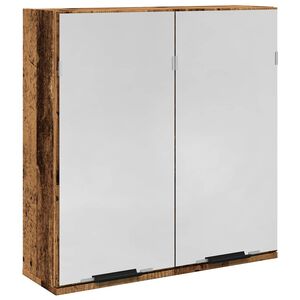 vidaXL Kupaonski ormarić s ogledalom staro drvo 64x20x66,5 cm