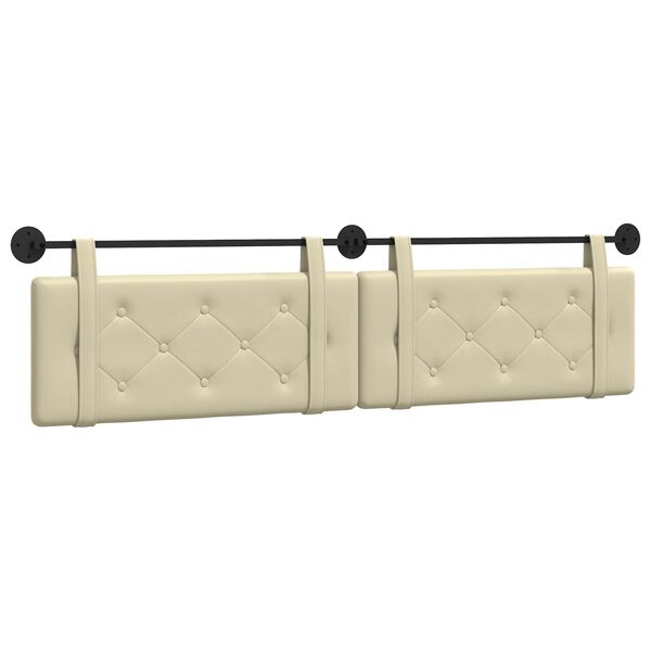 vidaXL Držeće uzglavlje Zidne Krema 210 x 55 x 5 cm Lažna koža