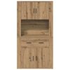 vidaXL Highboard hrast artisan 80 x 33 x 150 cm Konstruirano drvo
