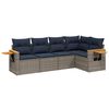vidaXL 5-dijelni set vrtnih sofa od poliratana s jastucima sivi