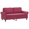 vidaXL 3-dijelni set sofa s jastucima crvena boja vina bar&scaron;unasti