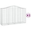 vidaXL Lučne gabionske ko&scaron;are 3 kom 200x50x120/140cm pocinčano željezo