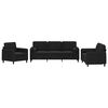 vidaXL 3-dijelni set sofa s jastucima crni bar&scaron;unasti