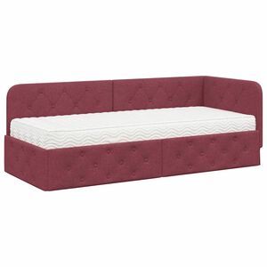 vidaXL Kutni okvir kreveta Vinska crvena 80 x 200 cm tkanina