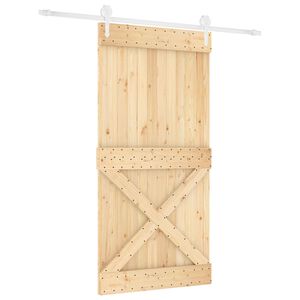 vidaXL Klizna vrata 100 x 210 cm Čvrsta borovina (neobrađena)