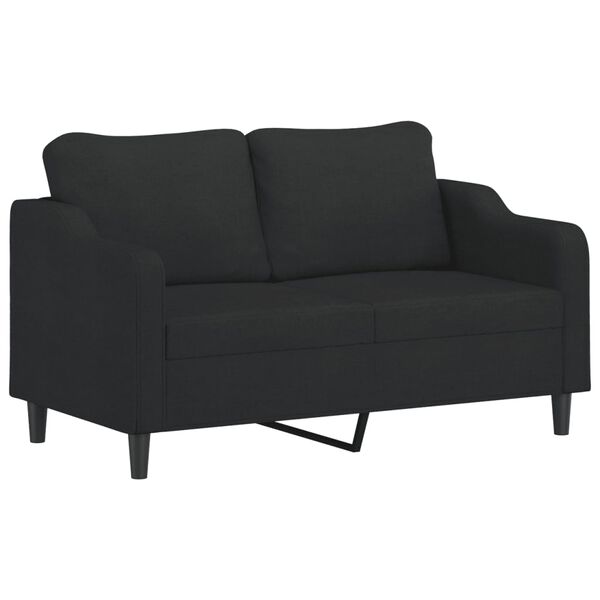 vidaXL 2-dijelni set sofa s jastucima crni od tkanine
