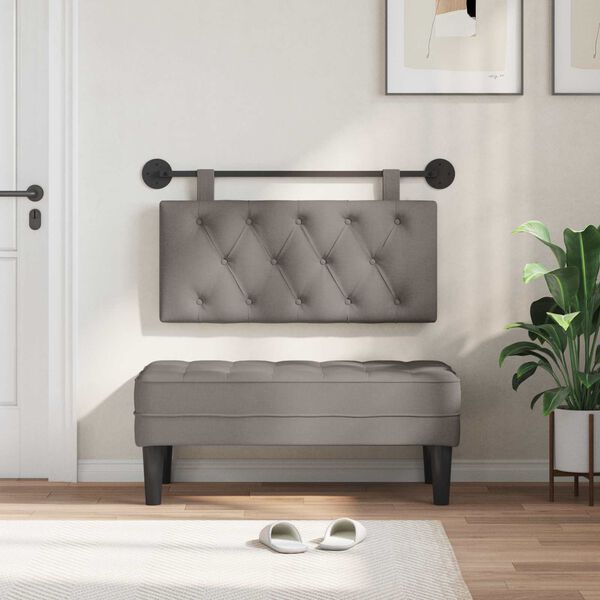 vidaXL Držeće uzglavlje Zidne Sivo-smeđa 100 x 55 x 7 cm tkanina