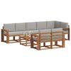vidaXL Set vanjskih sofa s jastukom 9 pcs Prirodna i svijetlo siva