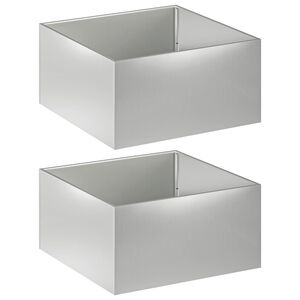 vidaXL Vrtna saksija 2 kom. Srebrna 60 x 60 x 40 cm Pocinčani čelik