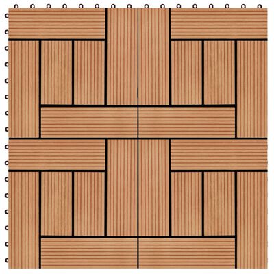 vidaXL Pločice za trijem 11 kom WPC 30 x 30 cm 1 m² boja tikovine