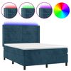 vidaXL Krevet box spring s madracem LED tamnoplavi 140x190 cm bar&scaron;un