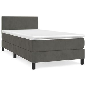 vidaXL Box spring krevet s madracem tamnosivi 80 x 200 cm bar&scaron;unasti