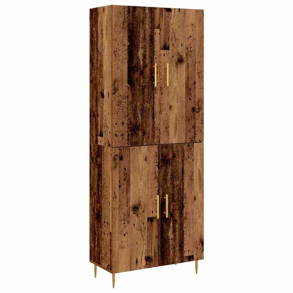 vidaXL Highboard Zidne Staro drvo 69,5 x 34 x 180 cm Konstruirano drvo