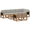 vidaXL Set vanjskih sofa 9 pcs Prirodna i svjetlosiva Poliester