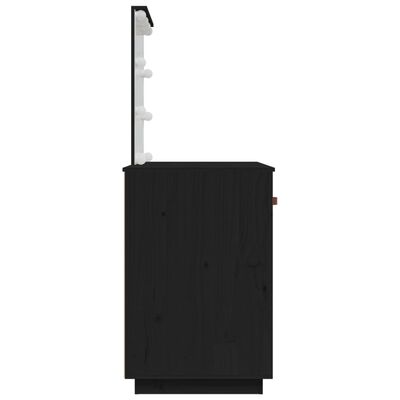 vidaXL Toaletni stolić s LED svjetlom crni 95 x 50 x 133,5 cm borovina