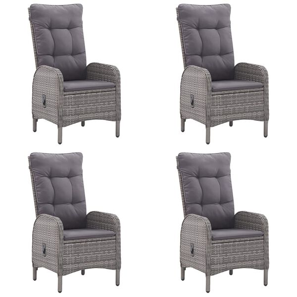 vidaXL 5-dijelni vrtni blagovaonski set sivi