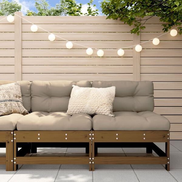 vidaXL Srednje vrtne sofe 2 kom smeđa boja meda od masivne borovine