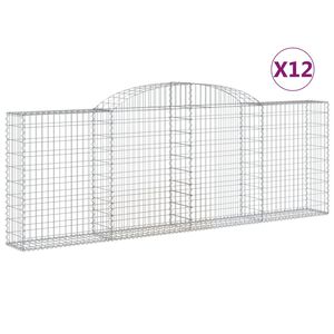 vidaXL Lučne gabionske ko&scaron;are 12kom 300x30x100/120cm pocinčano željezo