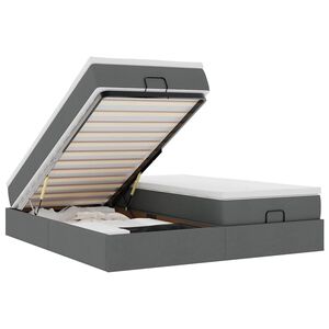 vidaXL Okvir kreveta s madracima tamnosivi 160x200cm od tkanine