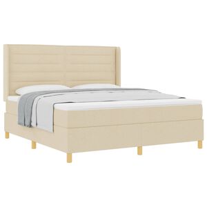 vidaXL Krevet s opruga kutije s madracem Krema 180 x 200 cm tkanina