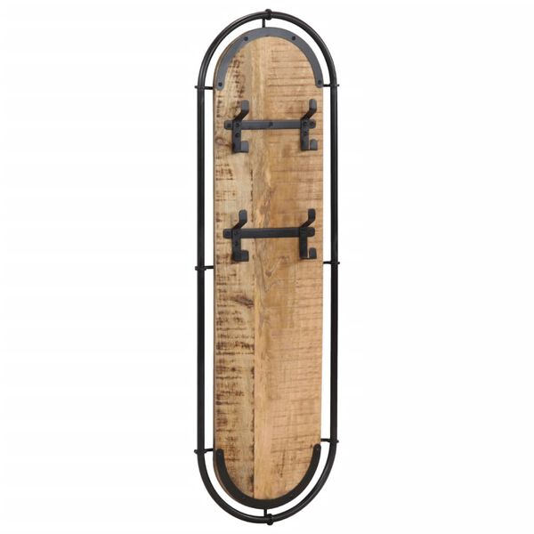 vidaXL Zidni stalci za kapute s 4 kuke 2 kom masivno grubo drvo manga