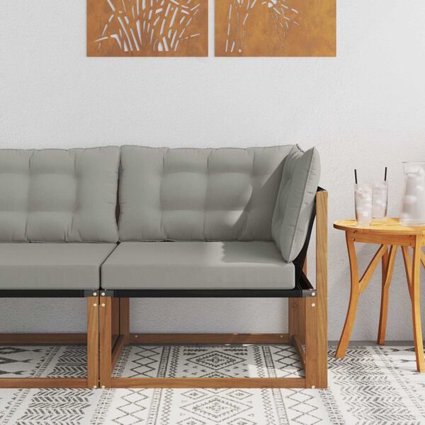 vidaXL Vanjski kutni kauč Čvrsto drvo akacije Prirodna