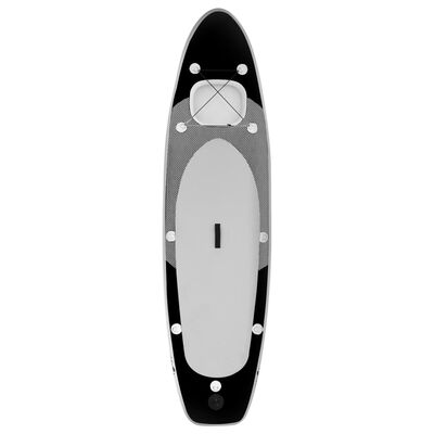 vidaXL Set daske na napuhavanje za veslanje stojeći crni 360x81x10 cm