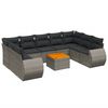 vidaXL 10-dijelni set vrtnih sofa od poliratana s jastucima sivi