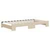 vidaXL Dnevni krevet na razvlačenje s ladicama krem 100x200 cm tkanina