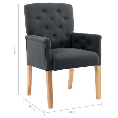 vidaXL Blagovaonska stolica od tkanine s naslonima za ruke siva