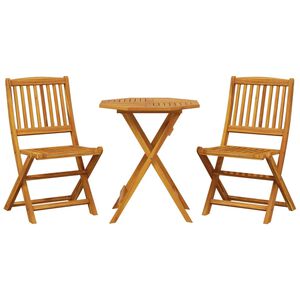 vidaXL 3-dijelni sklopivi bistro set od masivnog bagremovog drva