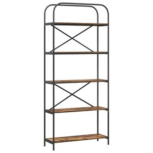 vidaXL Polica Dimljeni hrast 80 x 30 x 183 cm Konstruirano drvo