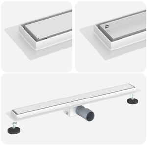 vidaXL 2 u 1 odvod za tu&scaron; Srebrno 70 cm Nehrđajući čelik 304