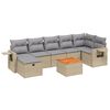 vidaXL 8-dijelni set vrtnih sofa s jastucima bež od poliratana