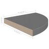 323913 vidaXL Floating Corner Shelf High Gloss Grey 35x35x3,8 cm MDF