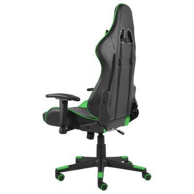 vidaXL Okretna igraća stolica zelena PVC