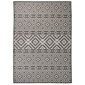 vidaXL Vanjski tepih ravnog tkanja 120 x 170 cm crne pruge