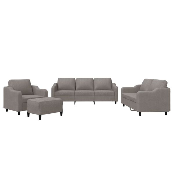 vidaXL 4-dijelni set sofa s jastucima smeđesivi od tkanine