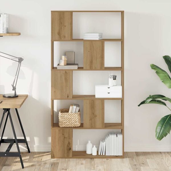 vidaXL Regal za knjige s 5 razina boja hrasta 80,5x23,5x162,5cm drveni