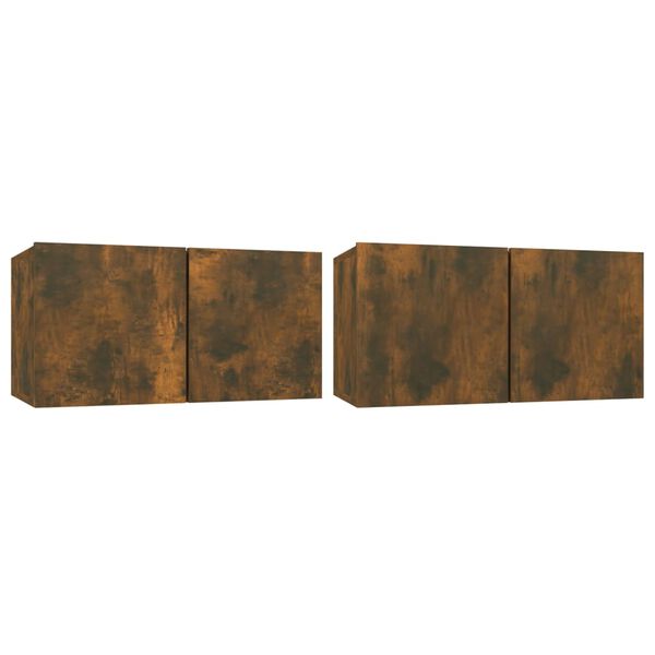 vidaXL 4-dijelni set TV ormarića boja dimljenog hrasta drveni