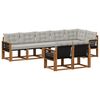 vidaXL Set vanjskih sofa s jastukom 8 pcs Prirodna i svjetlosiva