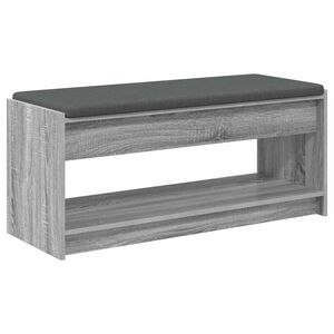 vidaXL Klupa za hodnik s jastukom Sivi Sonoma 103 x 38 x 45 cm