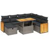 vidaXL 8-dijelni set vrtnih sofa od poliratana s jastucima sivi