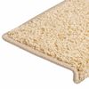 vidaXL Prostirke za stepenice 15 kom 65x21x4 cm krem pravokutni rub