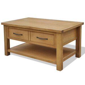 vidaXL Stolić za kavu od masivne hrastovine 88 x 53 x 45 cm