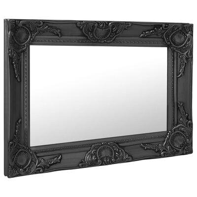 vidaXL Zidno ogledalo u baroknom stilu 60 x 40 cm crno
